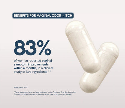 Happy‑V* – Intimate Microbiome Support with Prebiotics, 60 Vegan Capsules